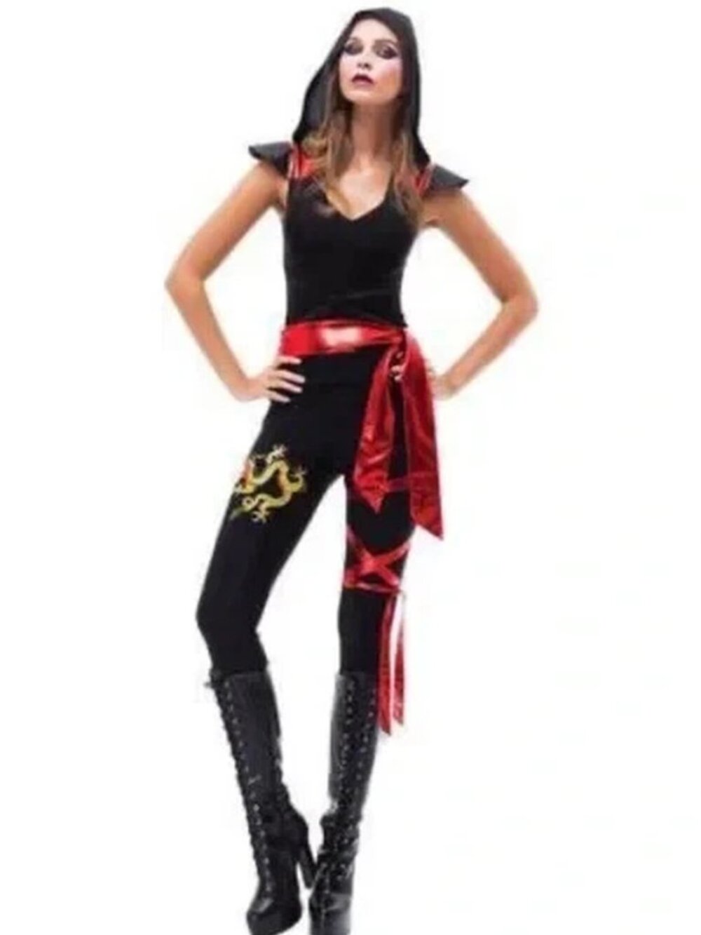 Partyholic Woman's Black Ninja Halloween Costume